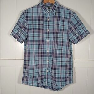 Denim & Supply Ralph Lauren Shirt Mens Small Blue Plaid Short Sleeve Cotton XX